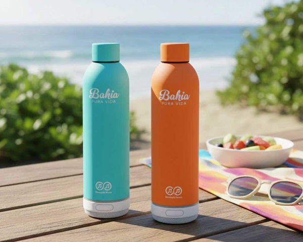 Borraccia termica in acciaio inox 500 ml con autoparlante bluetooth