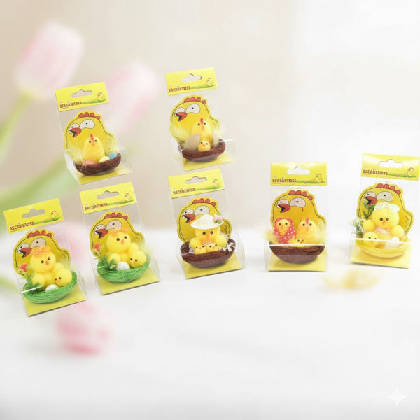 Confezione di pulcini pasquali decorativi per addobbi