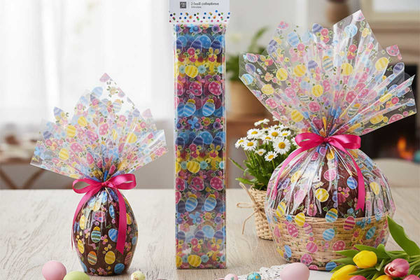 Confezione 2 fogli cellophane stampato 76x130 cm