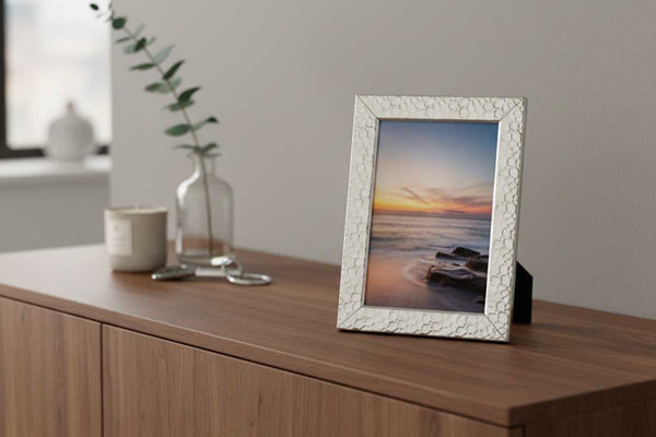 Cornice foto 13x18 in metallo lucido argento