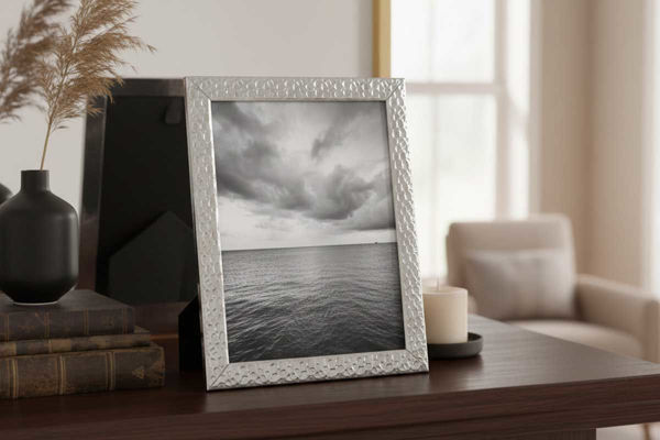 Cornice foto 20x25 cm in metallo argento lucido