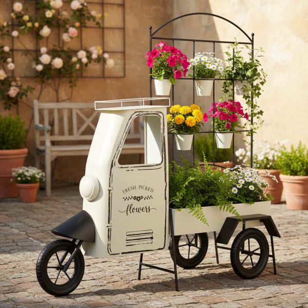 Portafiori a forma di apetta in metallo 154x33xh.152 cm