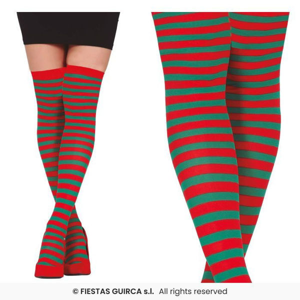 Calze a righe verdi e Rosse