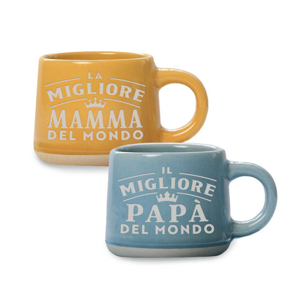 Set 2 tazzine da caffè Mamma e Papà