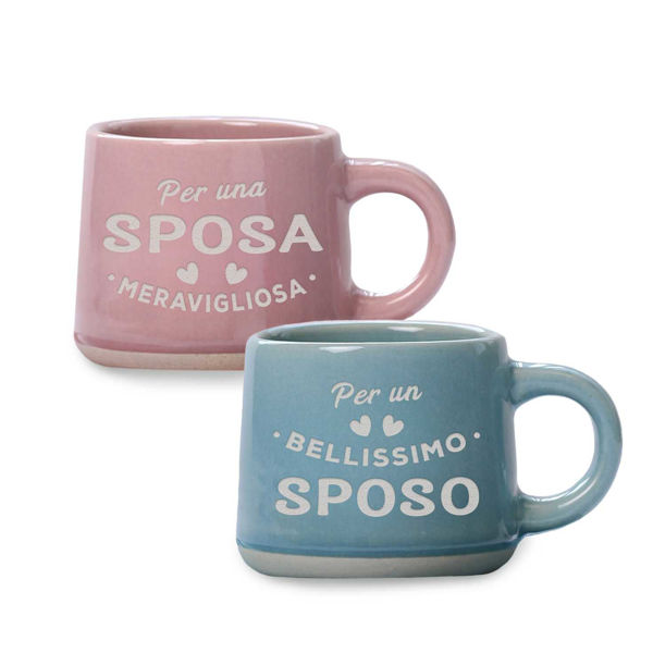 Set 2 tazzine da caffè Sposa e Sposo