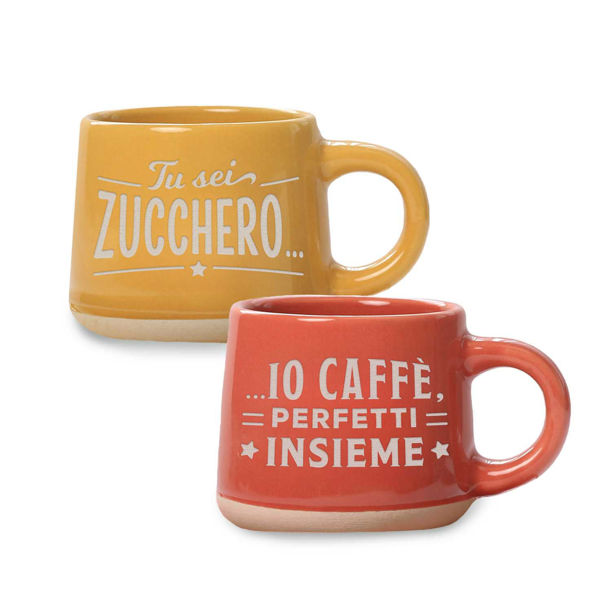 Set 2 tazzine da caffè Lui e Lei