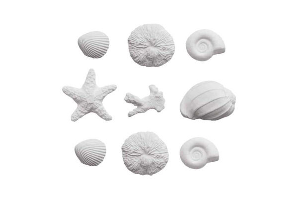 Decorazioni in zucchero conchiglie 9 pezzi per torte tema mare