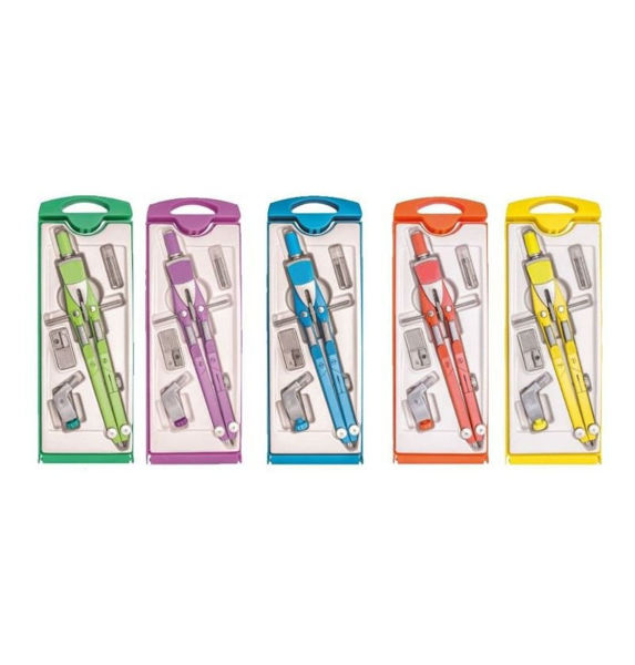 Balaustrone aste snodate impugnatura soft touch aste fluo e leve con inserti in plastica argento, strumento di precisione scolastico