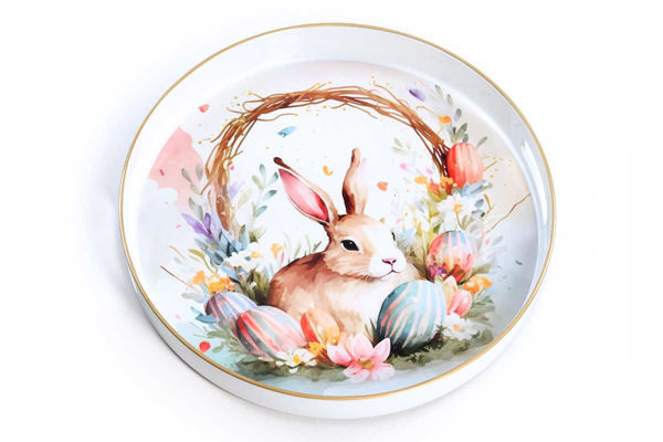 Vassoio Pasquale in Plastica d.33 x h.4 cm