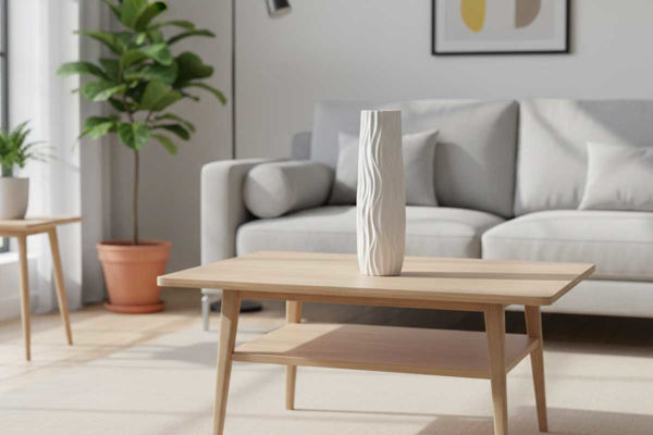 Vaso ceramica bianco 13x45 cm