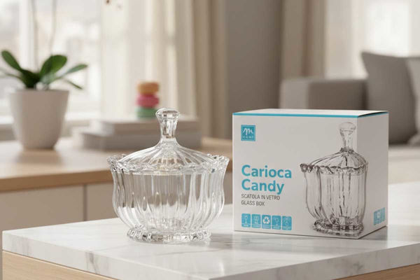 Portacioccolatini in vetro stella trasparente 16x18 cm elegante