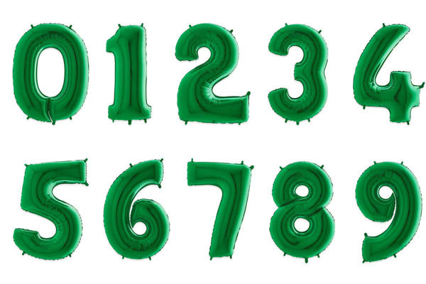 Palloncino numero Mylar Maxi 102 cm verde