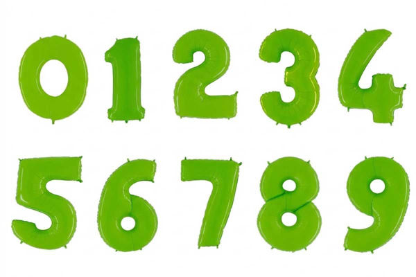 Palloncino numero Mylar 102 cm verde fluo