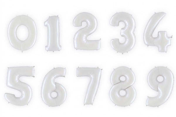 Palloncino Mylar 102 cm bianco fluo numeri