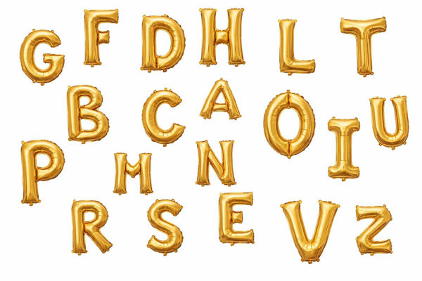 Palloncini Mylar 36 cm oro lettere A-Z