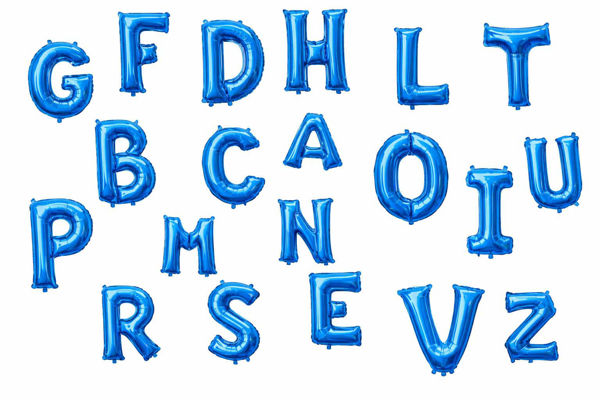 Palloncini Mylar Micro 18 cm blu lettere A-Z