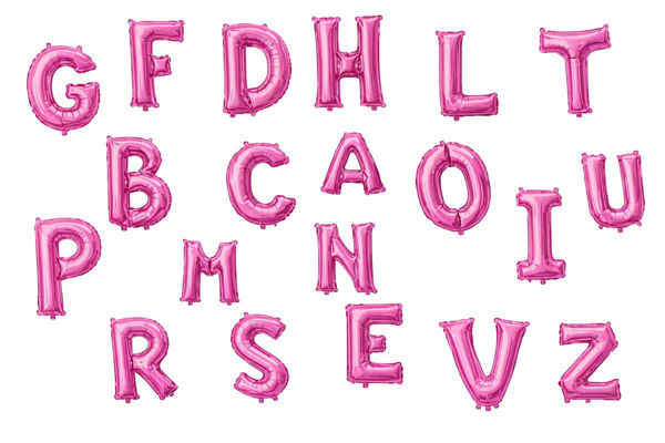 Palloncini Mylar Micro 18 cm fuxia lettere A-Z