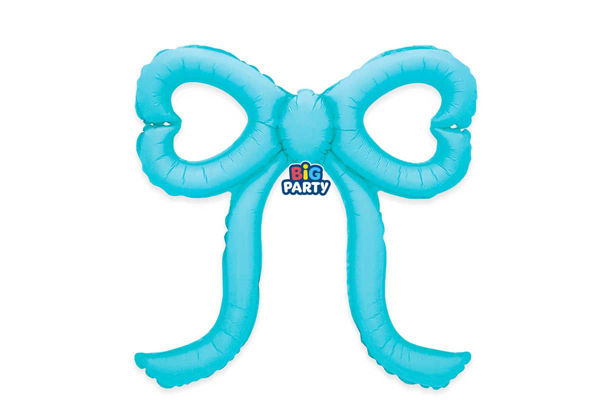 palloncino slim bow celeste fiocco decorativo