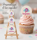 Mini cialde personalizzate per cupcake con foto stampata su ostia o zucchero