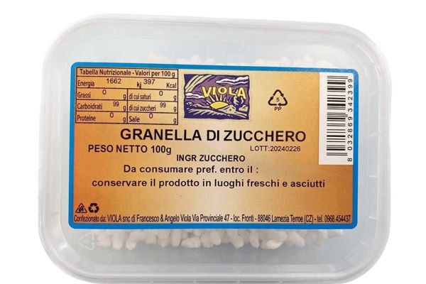 Zucchero in Grani 100 g Granella di Zucchero per Dolci