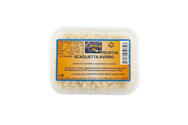 Scaglietta Avorio 60 g Scaglie di Cioccolato Bianco per Dolci