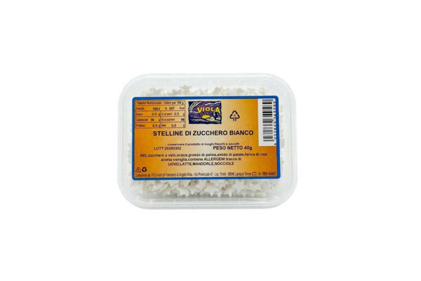 Stelline Bianche di Zucchero 50 g Decorazioni per Torte e Cupcake
