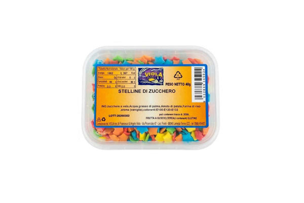 Stelline di Zucchero 50 g Decorazioni per Torte e Cupcake