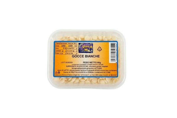 Gocce Bianche Mignon di Zucchero 60 g Decorazioni per Dolci