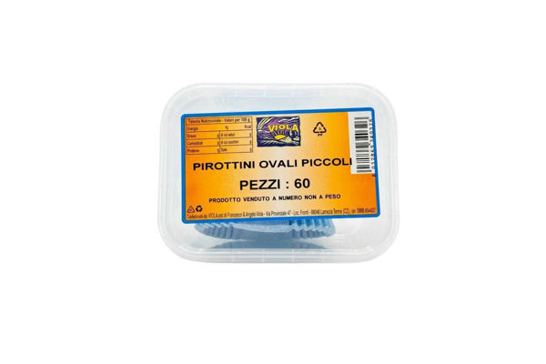 pirottini piccoli ovali azzurri confezione 60 pezzi stampini carta per dolci