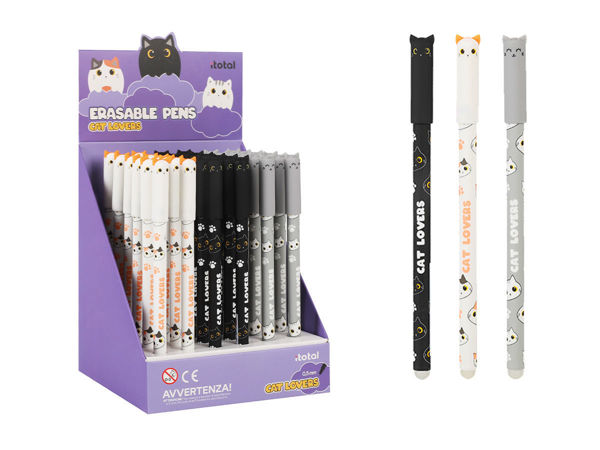 penna cancellabile con tappo cat cancelleria kawaii scuola
