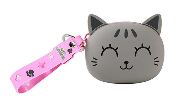 portamonete gatto grigio kawaii