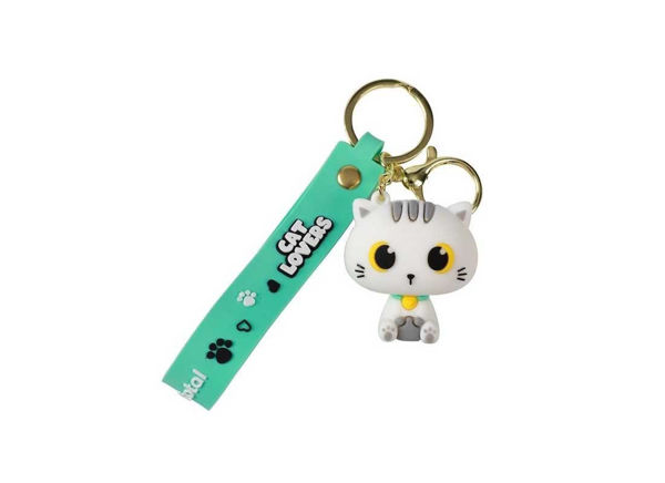 portachiave gatto bianco kawaii per chiavi e zaino