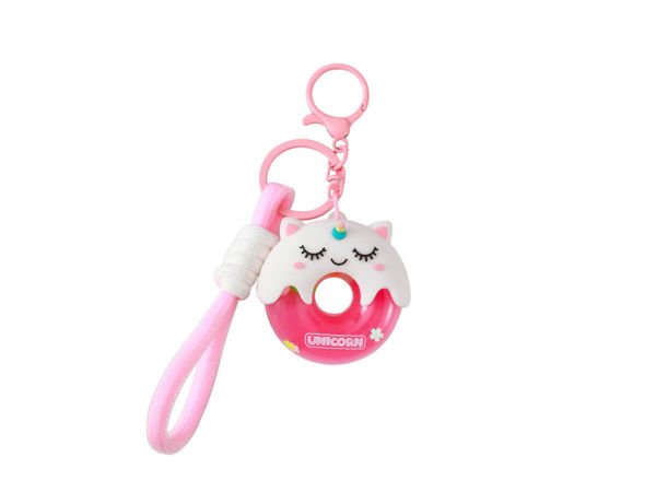 portachiave donuts gatto bianco con glitter effetto liquido