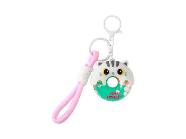 portachiave-donuts-gatto-bianco-glitter