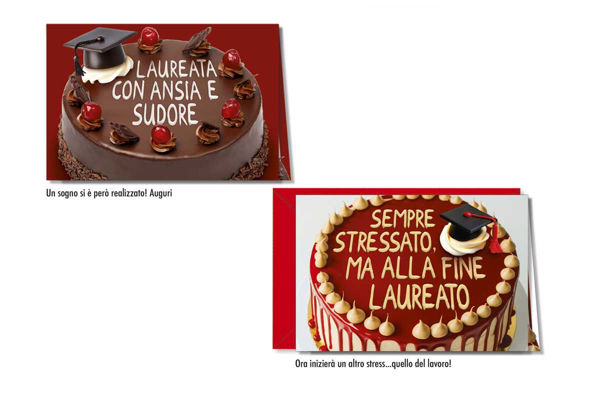 Biglietto Laurea con Torte di Festa
