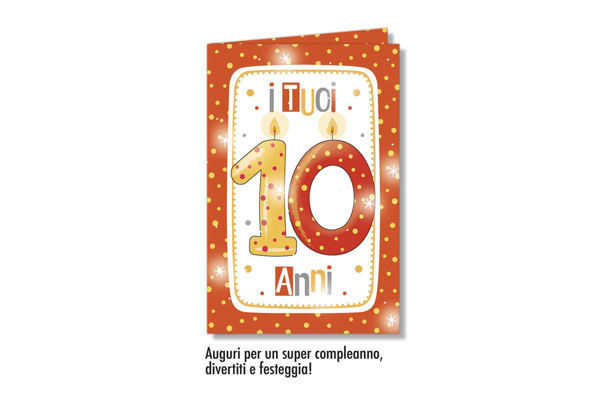 Biglietto Compleanno Bambini Numero 10 
