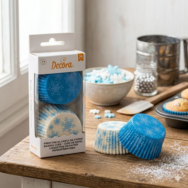 Pirottini Frozen Star Decora 36 pezzi Ø 50×32 mm in carta da forno