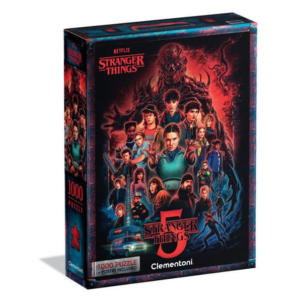 Puzzle Clementoni Stranger Things 5 1000 pezzi completo 70x50 cm