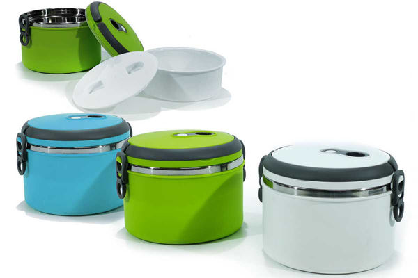 lunch box rotondo 1,2L con scomparto assortito