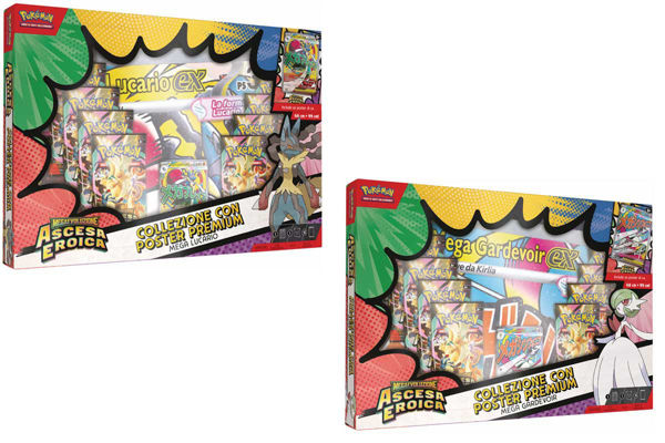 pokemon collezione poster premium mega lucario mega gardevoir m2.5