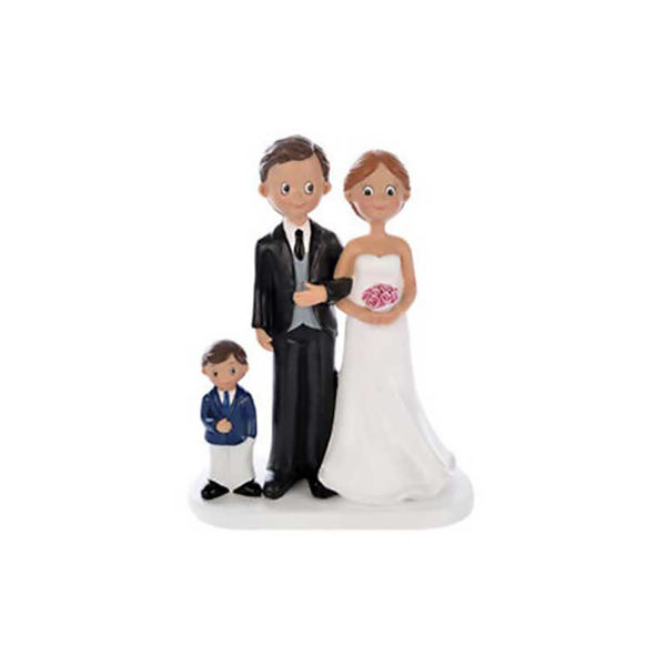 cake topper sposi con bimbo Modecor decorazione torta matrimonio