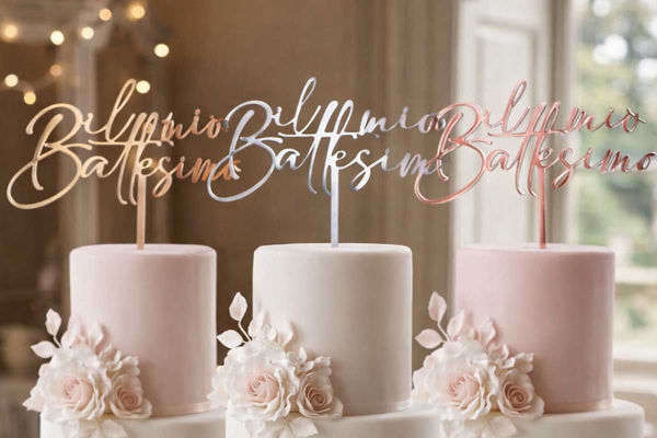 cake topper il mio battesimo plexiglass oro argento rosa gold