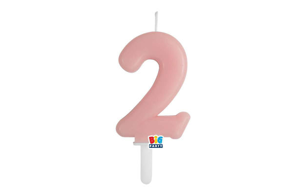 candelina numero 2 rosa baby tiny plump