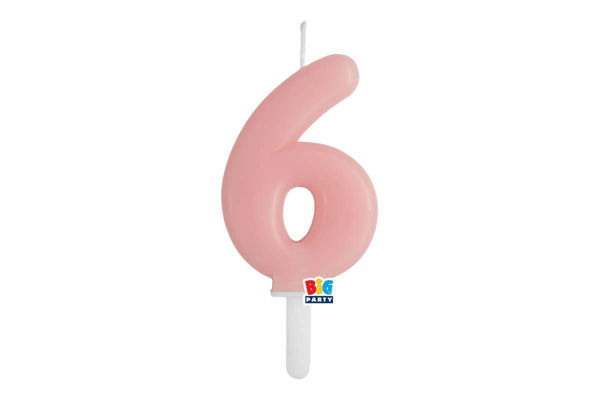 candelina numero 6 rosa baby tiny plump