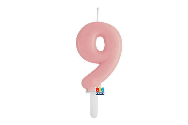 candelina numero 9 rosa baby tiny plump