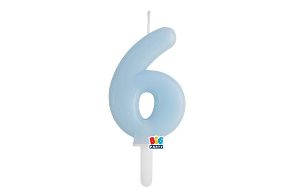 candelina numero 6 celeste tiny plump decorazione torta compleanno