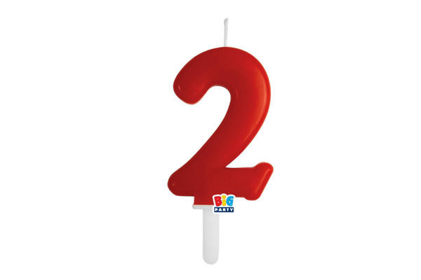 candelina numero 2 rosso tiny plump