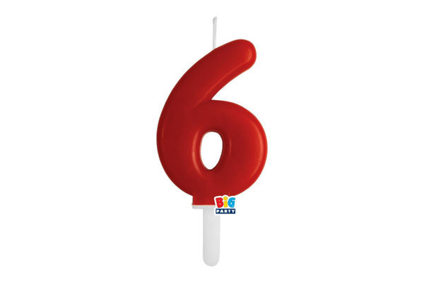 candelina numero 6 rosso tiny plump