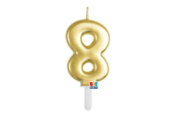 candelina numero 8 oro metal tiny plump