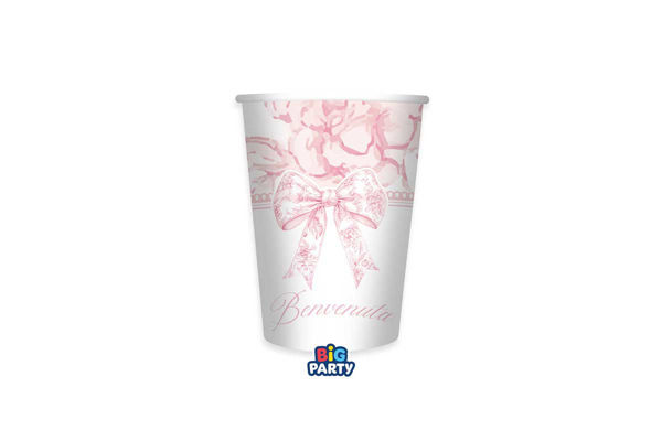 bicchieri benvenuta fiocco vintage 250 cc baby shower